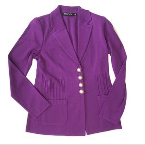 Misook Textured Ribbed Button Front Blazer…